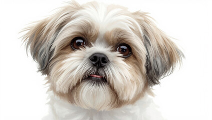 close up of a shih tzu puppy. portrait of a dog
