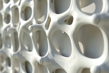 Abstract White Organic Architectural Panel: Modern, Textured, 3D Render