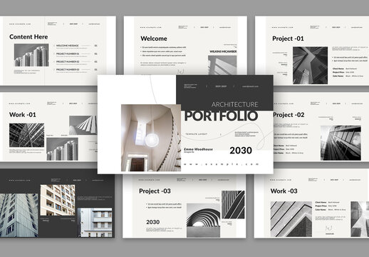 Architecture Portfolio Presentation Design Template Layout