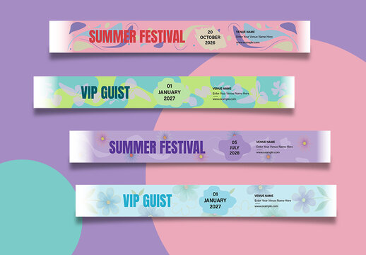 Event Wristband Set Template Layout