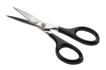black scissors for creative cutting isolated on white or transparent png