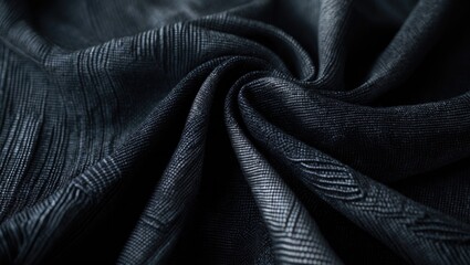 Obraz premium Close-up of dark fabric with intricate pattern and texture.