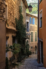 Narrow Street in Gorbio Village, Maritime Alps, France