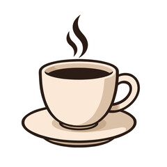 Steaming Cup of Coffee Illustration