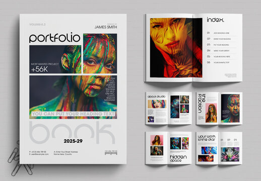 Creative Portfolio Book Template Layout with Modern Artistic