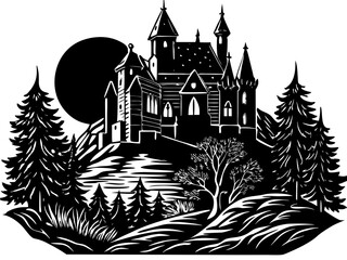 Naklejka premium Castle Silhouette