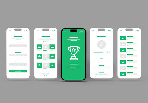 Mobile App Wireframe UI UX Design Template