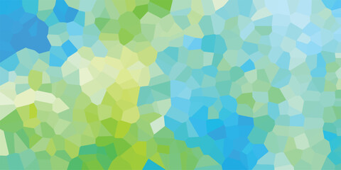 Abstract mosaic background in a palette of blue green and yellow colors suitable for artistic design