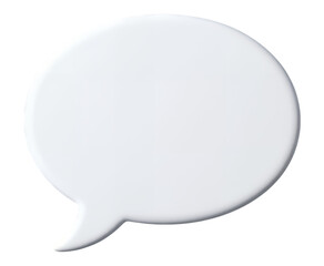 White Speech Bubble with Transparent Background, 3D Realism Graphic for Digital Media