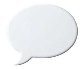 White Speech Bubble with Transparent Background, 3D Realism Graphic for Digital Media