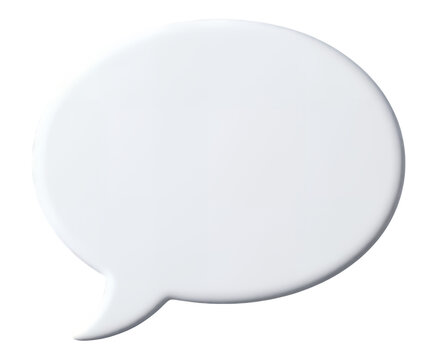 White Speech Bubble with Transparent Background, 3D Realism Graphic for Digital Media