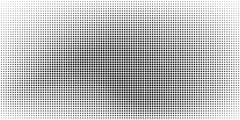 Grunge halftone gradient background. Faded grit noise texture. White and black sand wallpaper. Retro pixelated backdrop. Anime or manga style comic overlay. Vector