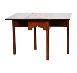wooden table isolated on white  Georgian 18th Century Mahogany Drop Flap Side Table