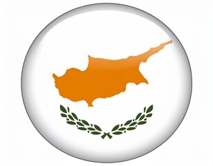 Map of Cyprus in a sphere or button format