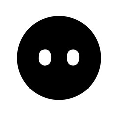 Fototapeta premium Black circle emoticon with two white dots. 