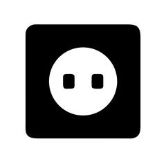 Fototapeta premium A square black power outlet, simple and functional. 