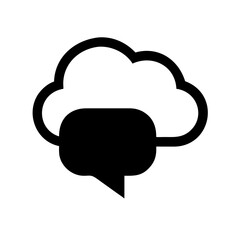 Cloud-based communication icon.
