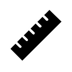 Fototapeta premium Simple black ruler icon. 