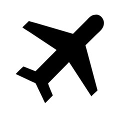 Obraz premium Simple black airplane icon. 