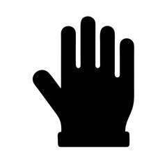 Black silhouette of a raised hand, symbol of protest.
