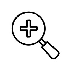 Obraz premium Magnifying glass with plus sign, search icon. 