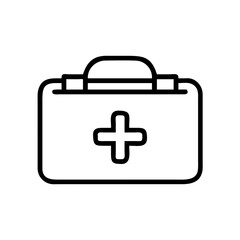 Obraz premium Medical kit, first aid box, simple icon. 