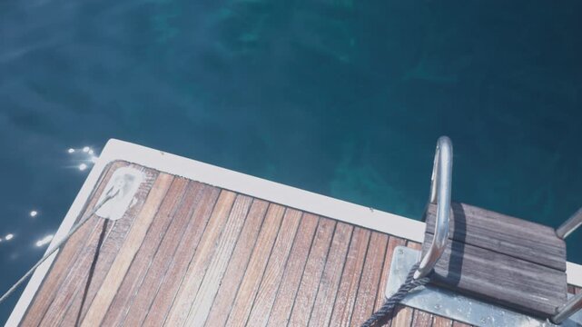 view from yacht swim deck in lefkada, greece