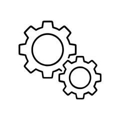 Minimal Gear Icon Illustration Industrial, Mechanical, Vector Design