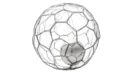 Classic black and white soccer ball with stitched leather pattern isolated on white background
