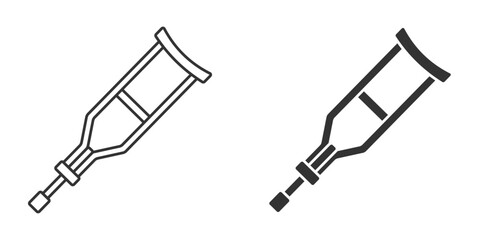 松葉杖のモノクロアイコン