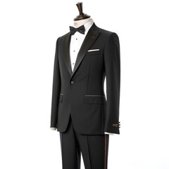 Classic men's formal suit isolated on white background.