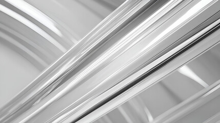Obraz premium Intersecting shiny silver tubes or bars form abstract modern design with smooth surfaces gradient lighting