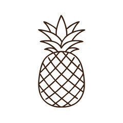Obraz premium Simple line drawing of a pineapple. 
