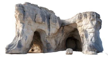  stone formation featuring openings  isolated on white background