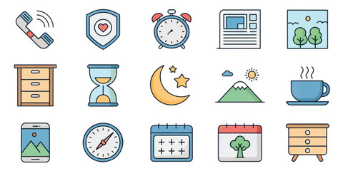 Mental Health and Wellness Icon Collection with Self-Care, Therapy, Mindfulness, and Support Symbols