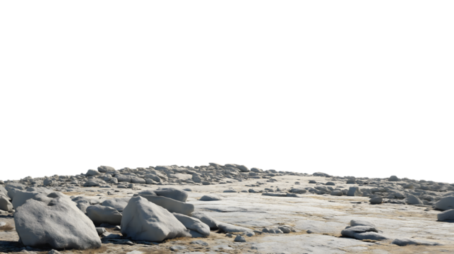  collection of stones in desert landscape  isolated on white background