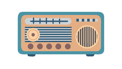 Fototapeta premium Vintage radio, retro style, simple design. 