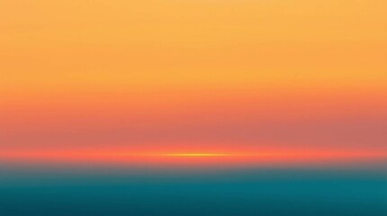 Fototapeta premium Stunning sunset over tranquil ocean with vibrant orange and teal gradient sky, pure natural beauty.
