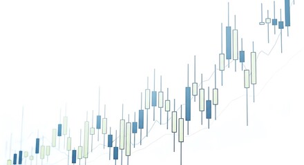 Obraz premium Upward trending candlestick chart illustrating positive market performance and financial growth
