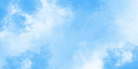 Abstract watercolor background texture .Blurry and cloudy light blue sky background with clouds.classic hand painted Blue watercolor background for painted paper textured canvas ,vintage design..	