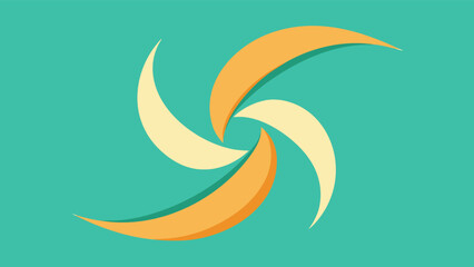 Obraz premium Abstract Teal Background with Orange and Cream Swirling Shapes vector illustration