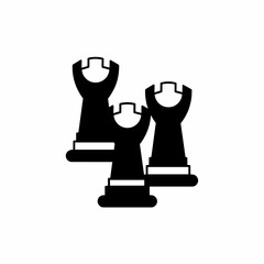 Fortress symbol. Flat linear design. Fortress icon. Isolated vector element.