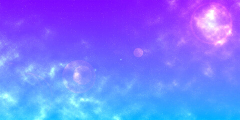 Illustration of a cosmic background with a smooth blue-to-violet gradient and tiny scattered stars. A minimal and atmospheric design perfect for sci-fi, digital, or night sky themes.