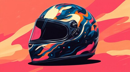 Fototapeta premium Abstract Racing Helmet Art