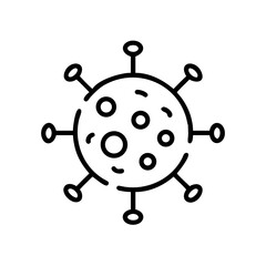 Obraz premium A virus, a simple black line drawing. 