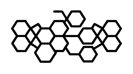 Complex network of interconnected hexagons.
