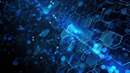 Abstract blue technology hexagonal background