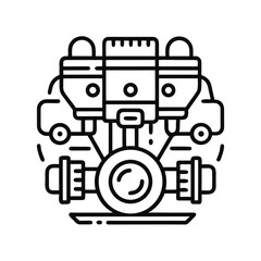 Engine Test Outline Vector