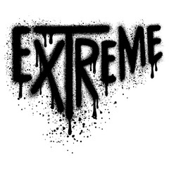 graffiti Extreme text sprayed in black over white.