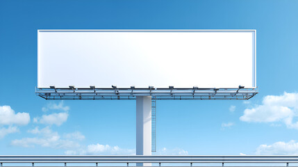 Obraz premium Billboard against blue sky supported by a post